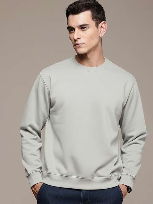men solid long sleeve regular fit sweatshirt - 22244360 - Very Small Image - 1
