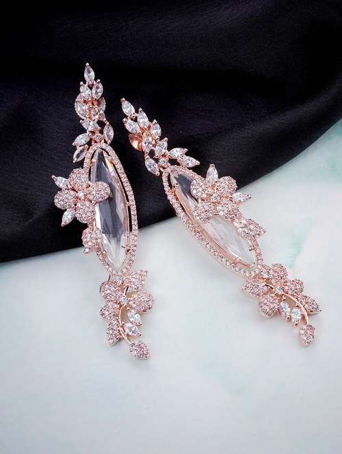 women brass drop earring - 22271836 - Very Small Image - 1