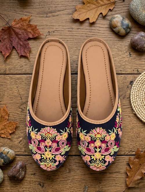 women navy blue slip on jutis & mojari - 22480689 - Very Small Image - 1