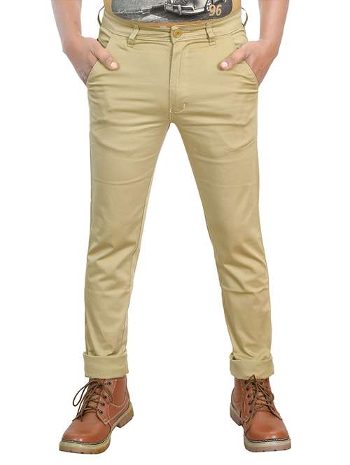 Men Solid Mid Rise Chinos Casual Trouser - 22658214 - Very Small Image - 1