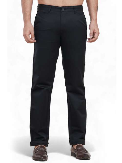 Men Solid Mid Rise Flat Formal Trouser - 22658404 - Very Small Image - 1