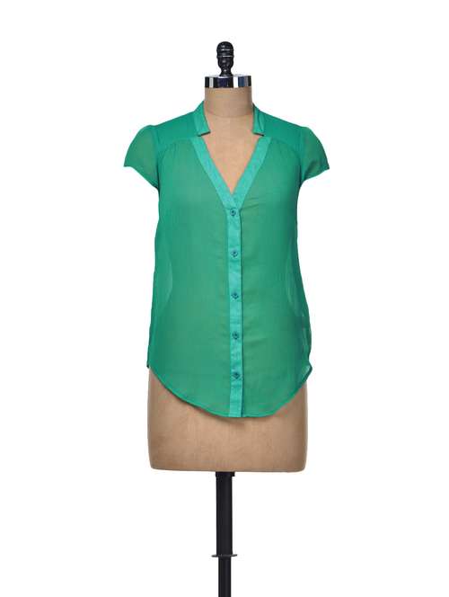 Sassy Chiffon Teal Top - 68353 - Very Small Image - 1