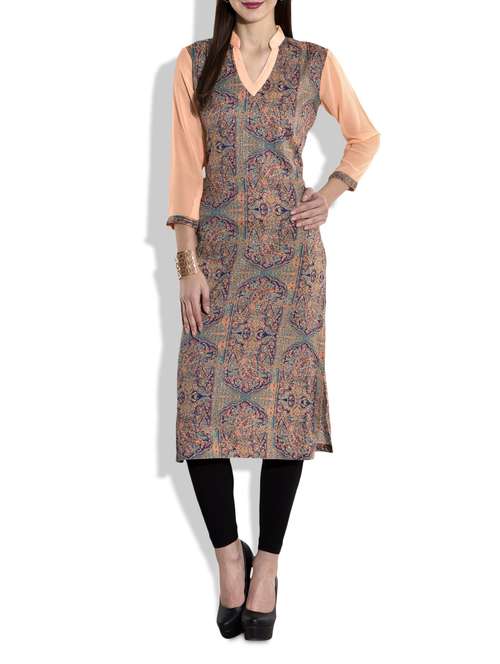 multicolored cotton printed kurta - 9696508 - Very Small Image - 1